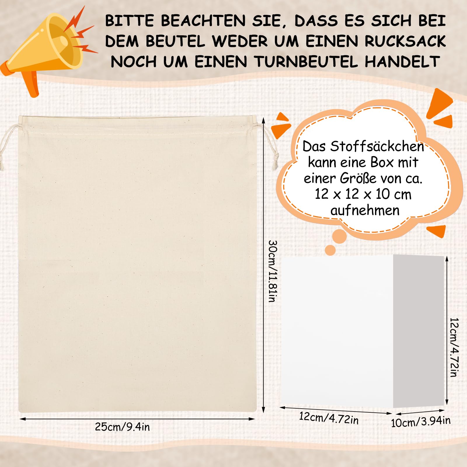 50 Sacchetti Di Stoffa Con Coulisse - Cotone, 15x10 Cm, Per Regali, Fai Da Te, Eventi - Foto 9