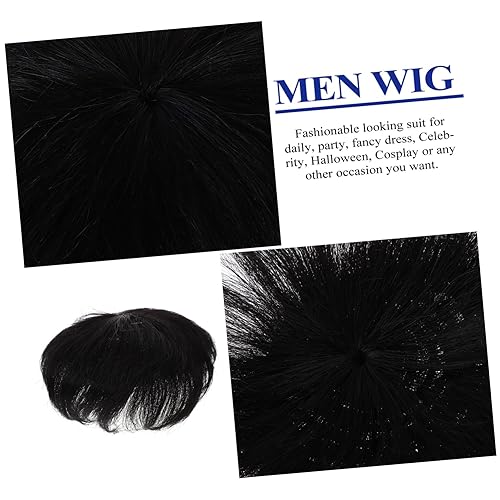 Miniatura 3 de Peluca de pelo para hombre, parche calvo masculino, pieza de peluca invisible, bloque de repuesto 5.1x5.5 in
