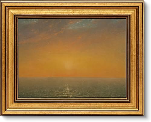 VIYYIEA - Cuadro retro con marco dorado y pintura al lienzo en óleo para pared de sala de estar, decorar el hogar, habitación y regalar a amigos o