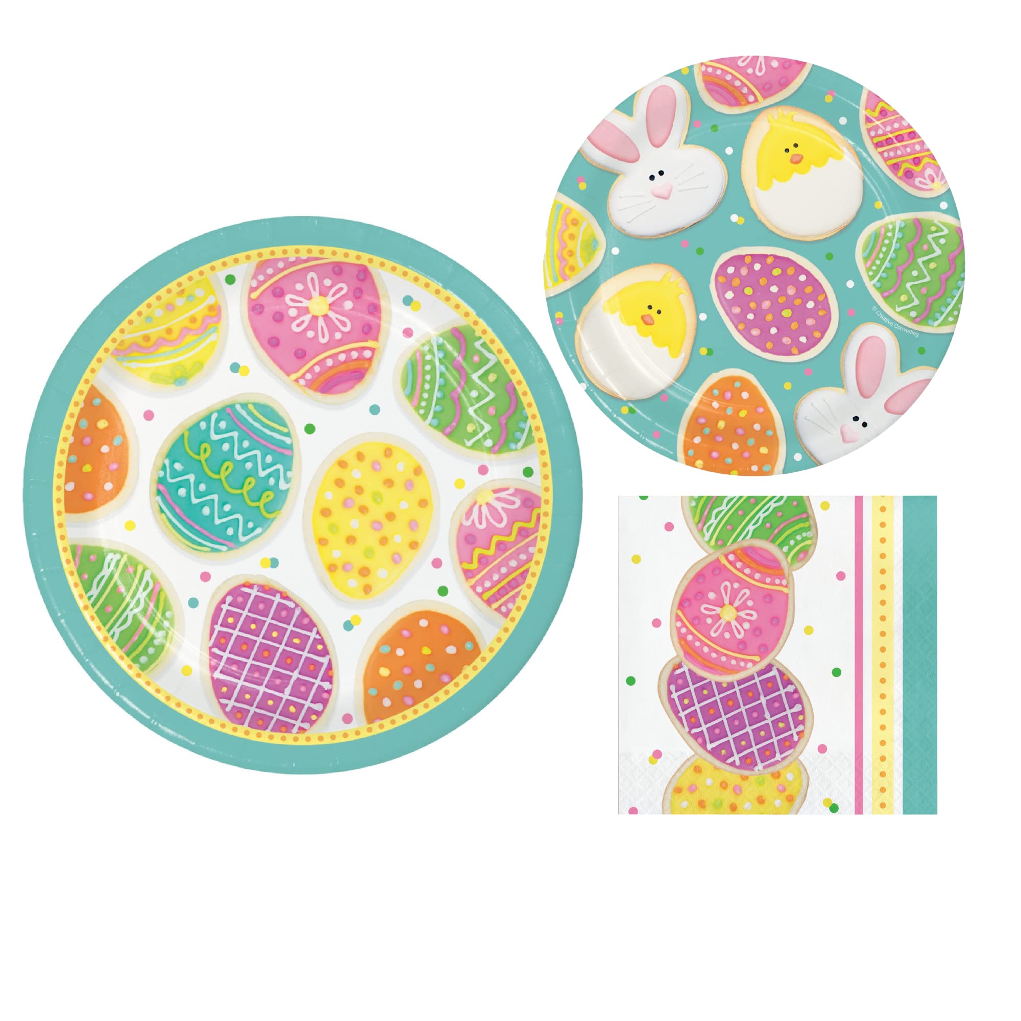 Easter Treats Themed Party Supplies for 8 People | Includes Paper Plates and Napkins