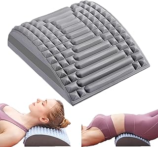 Refresh - Neck & Back Stretcher, Acemend Back and Neck Stretcher Posture Corrector, Lumbar Stretcher for Neck Pain Relief, Lower Back, Upper Back and Shoulder (Grey)