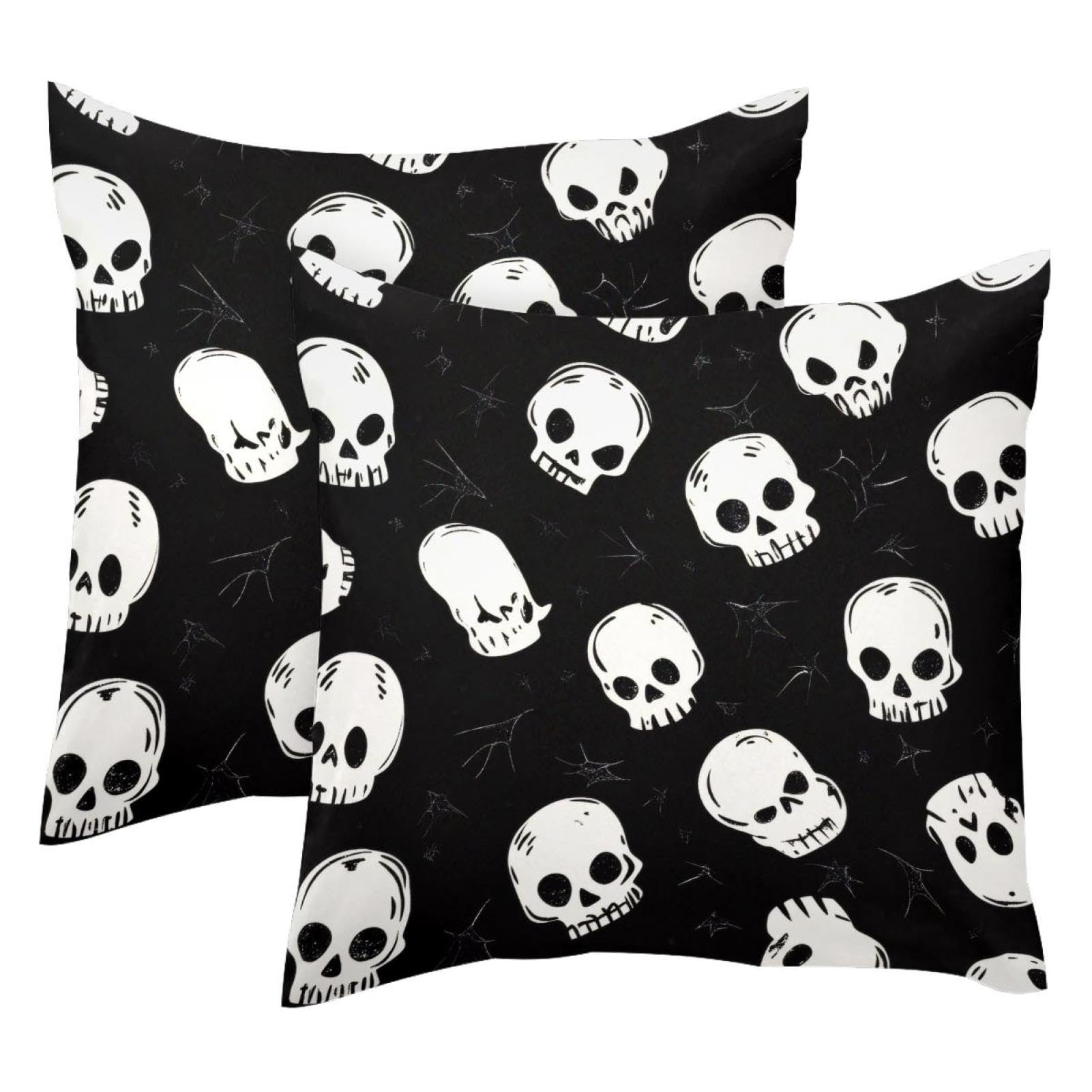 Housses de coussin motif crâne en velours pour une ambiance cosy