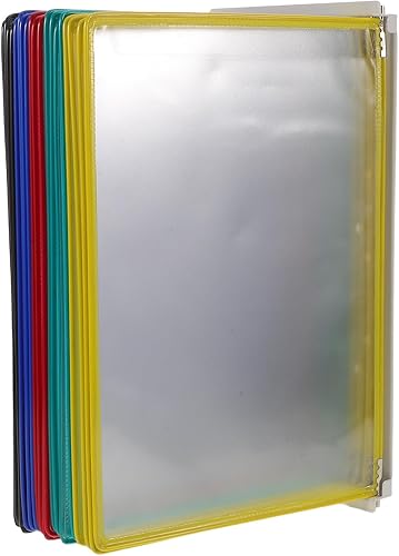 DOITOOL Wall Mount Reference Organizer 20 Display Pockets - Flip Reference Display Document Holder - Pvc And Metal File Organizer For Desk Meeting