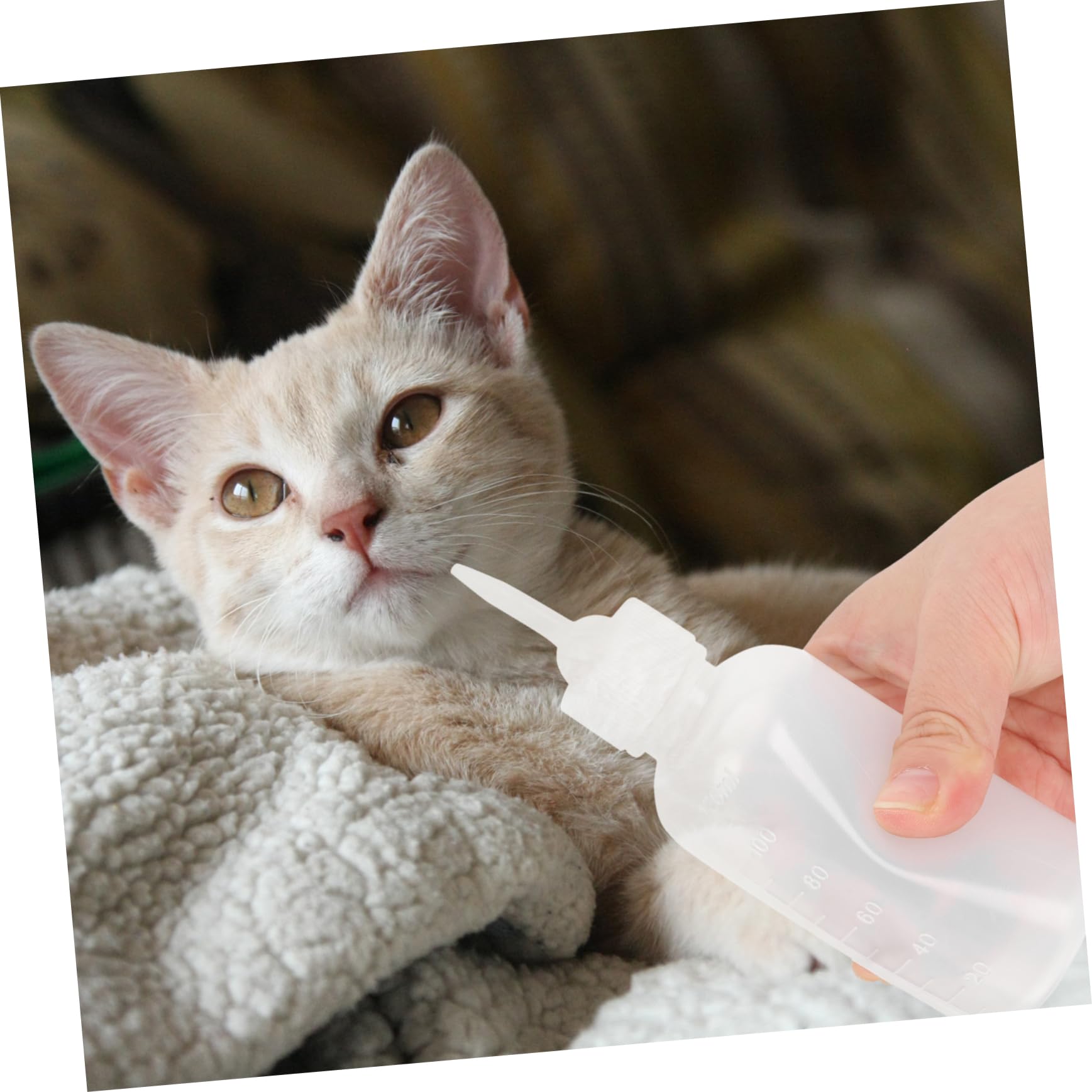 POPETPOP Food-Grade Plastic Pet Bottle Set 120ml Cat Dog Puppy Kitten Milk Feeder Bottle