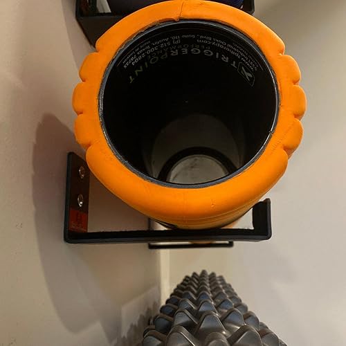 Miniatura 7 de StoreYourBoard Estante de almacenamiento para esterilla de yoga Soporte de pared para rodillos de espuma, bandas de resistencia, accesorios de