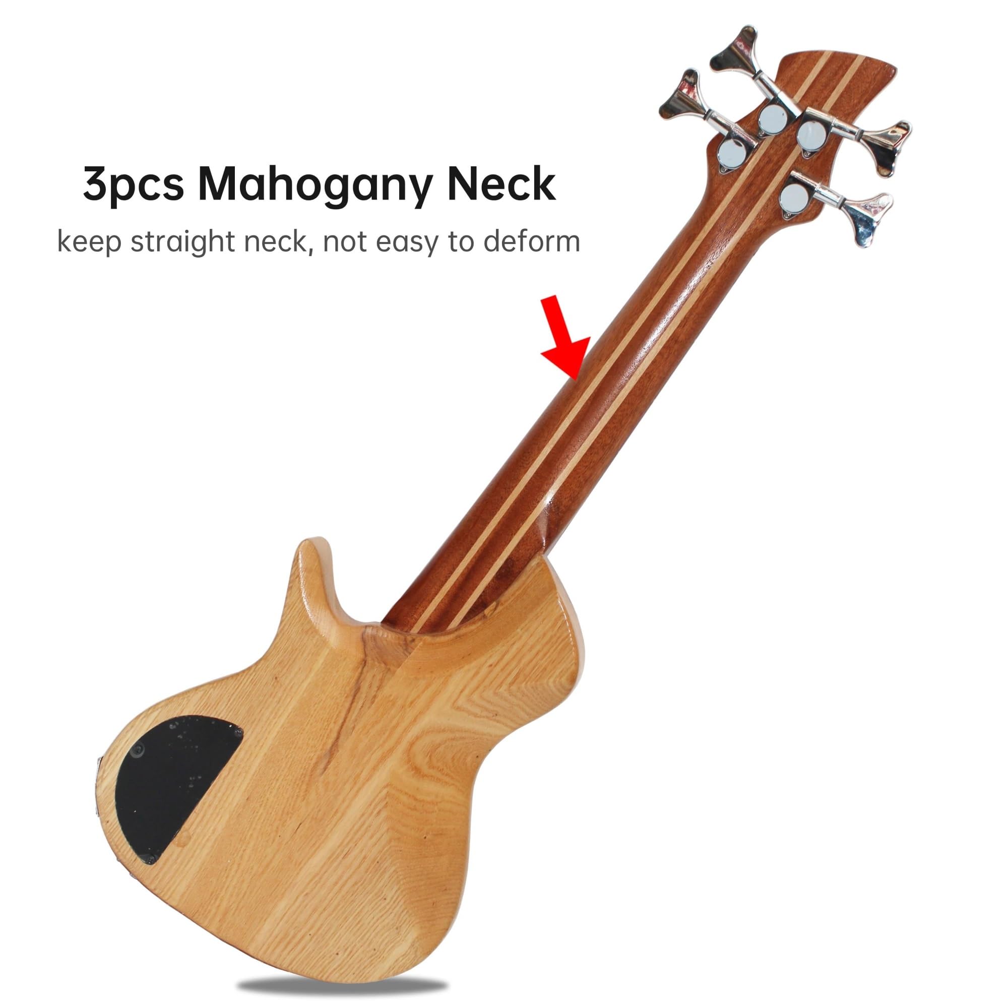 Professional Ukulele Mini-Ukulele-Bass 4-saitige Elektrische Ukulele Bass-Ukulele Mit Bünden Mit Gigbag