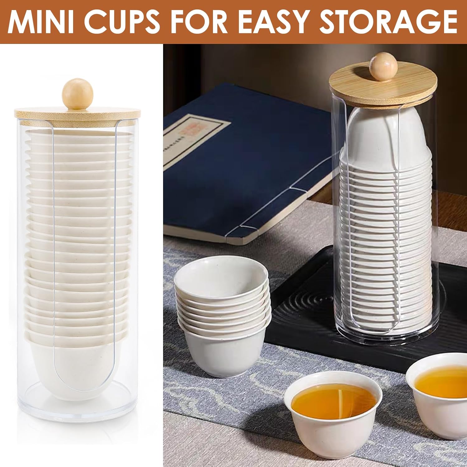48Pcs Chinese Mini Teacups,Traditional Kungfu Tea Cups for Matcha Sake