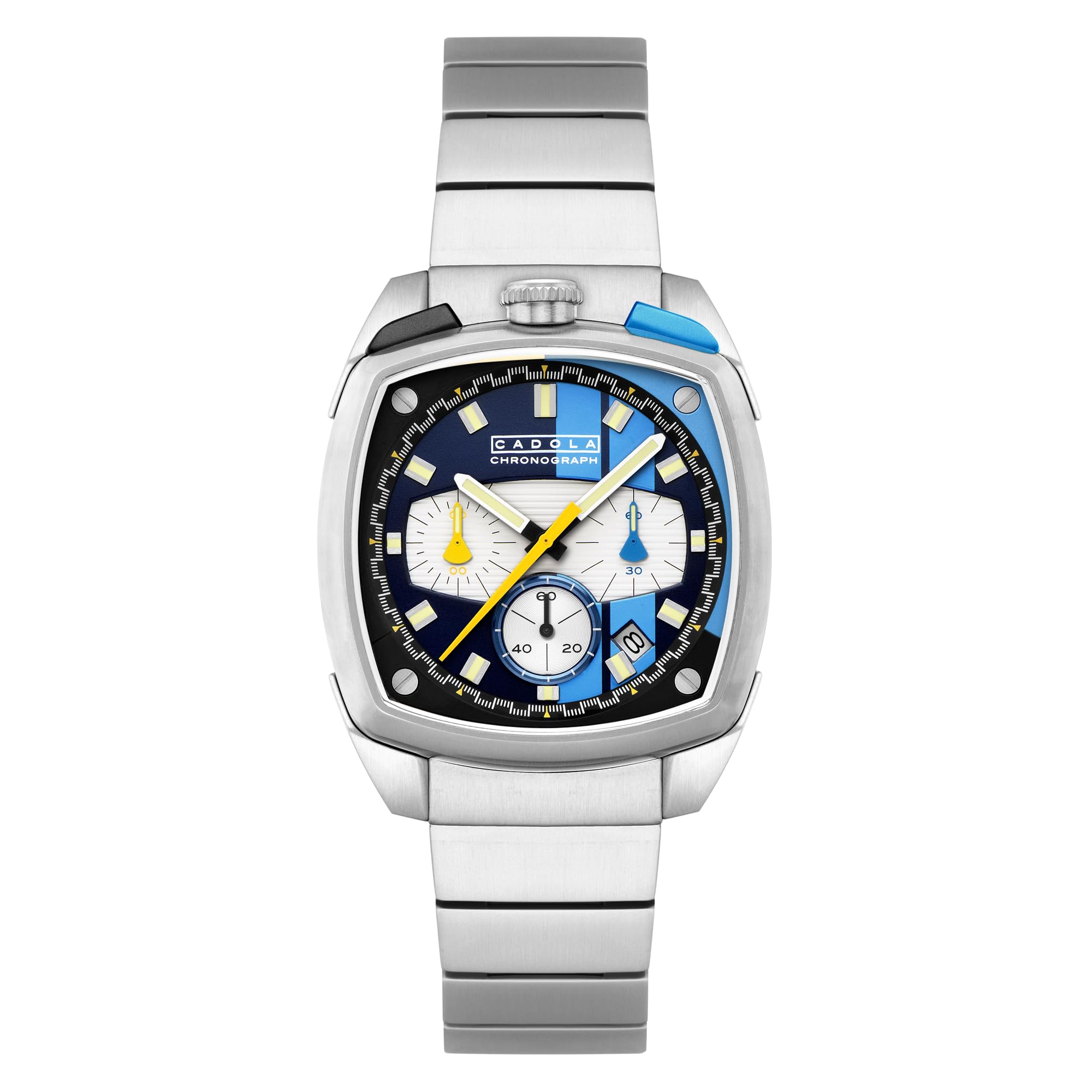 Cadola Men's 39mm Bull Head Chronograph Circuit Blue Watch with