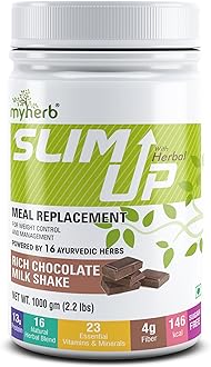 - Slim Up Meal Replacement Shake With 15 Natural Herbal Blend (Ayurvedic Formula) For Weight Control&Management-13.5g Protein-23 Vitamins For Men&Women (Chocolate Milk Shake, 1000 gm)
