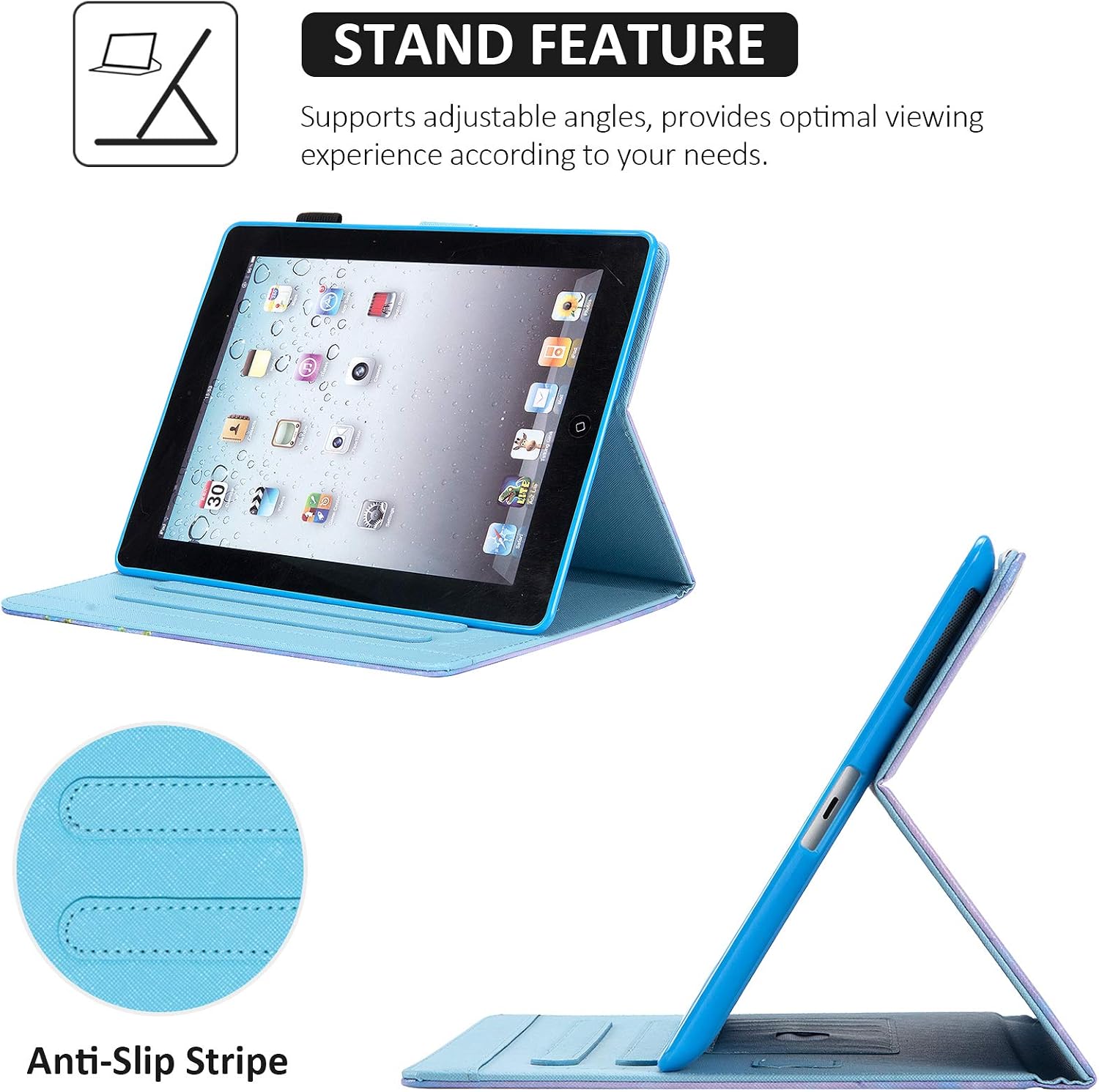 iPad 2/3/4 Case,Dteck PU Leather Slim Smart Cover Multiple Viewing Angles Folio Stand Protective Wallet Case with Auto Sleep/Wake for Apple iPad 9.7 inch 2nd/3rd/4th Generation Case,Believe Your Dream