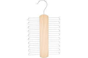 Amazon Basics 20 Bar Wooden Tie Hanger & Belt Rack