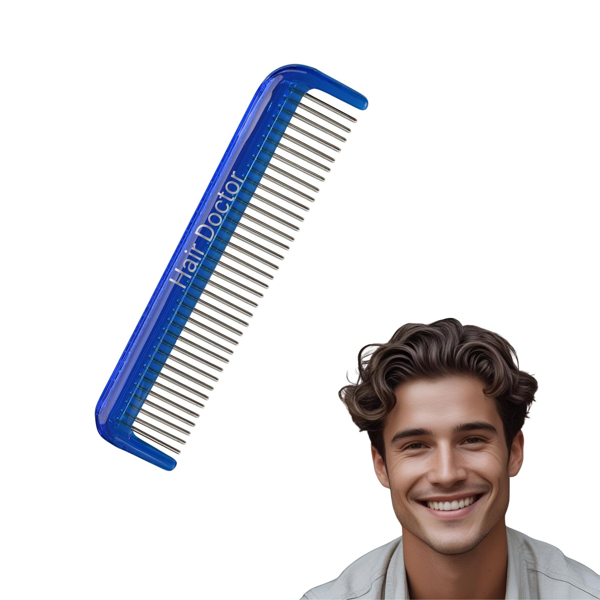 The Hair Doctor Mens Rotating Tooth Hair Comb (Ocean Blue)