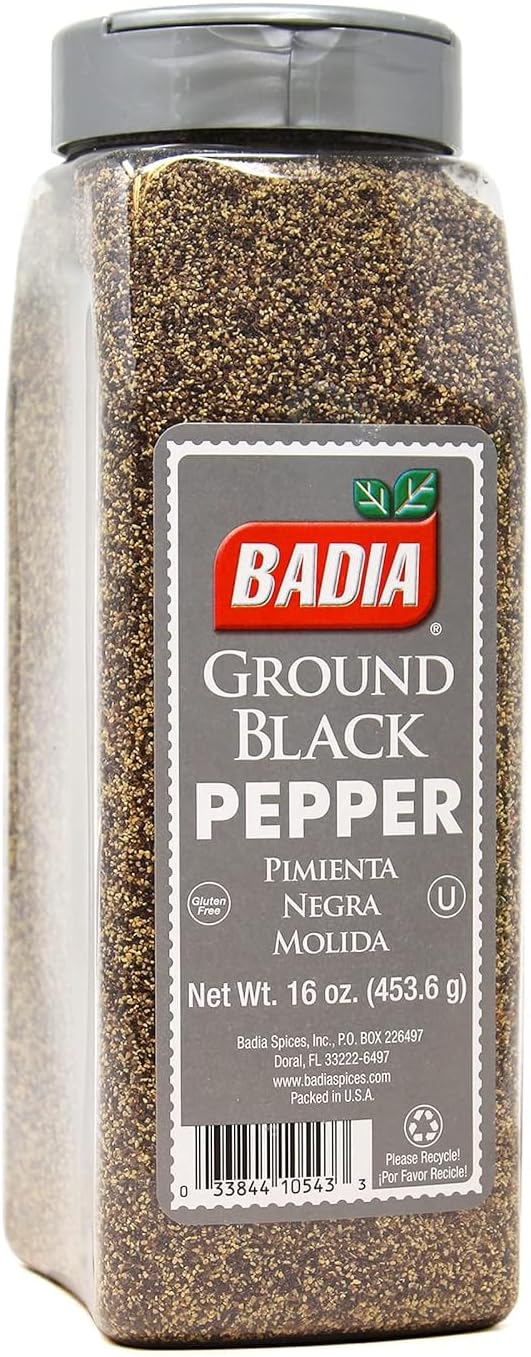 Badia Ground Black Pepper, 16 oz – Pure, Bold & Aromatic Spice for Cooking, Grilling & Seasoning