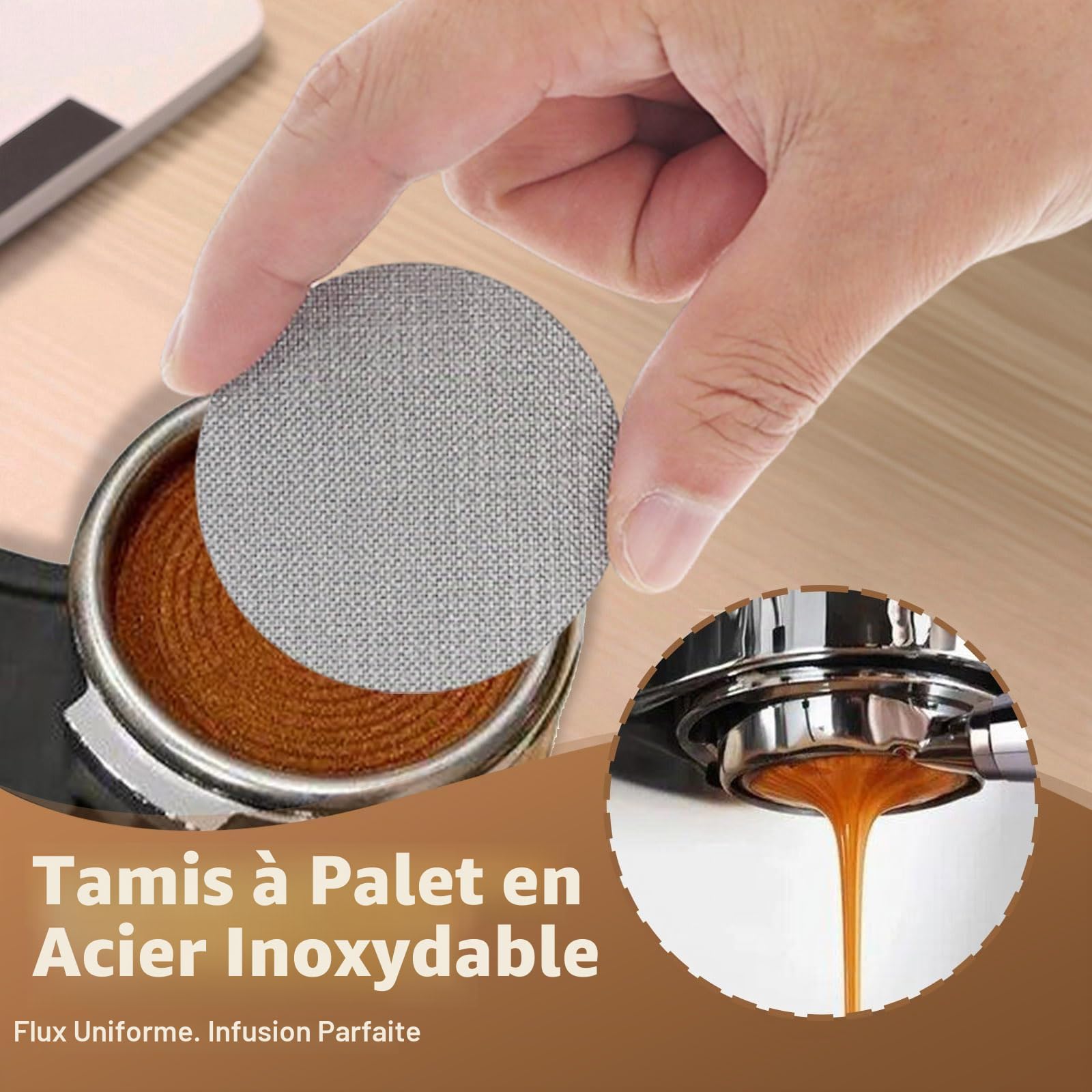 Gekufa Kit Barista Café 54 mm, 7 Pièces pour Porte-Filtres d’Expresso | Avec Tasseur à Café, Station de Tassage, Distributeur, Outil WDT, Entonnoir Doseur, Brosse et Disque Filtrant