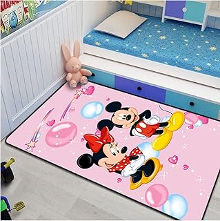 LGXINGLIyidian Tapis Disney Dessin Animé Mickey Et Minnie Mouse Tapis De Porte Enfants Garçons Filles Tapis De Jeu Chambre Cuisine Tapis Intérieur Salle De Bain Tapis V-1027M 80X150Cm