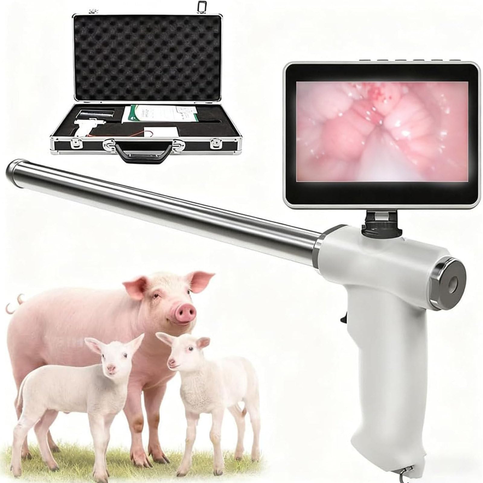 XueFulxion Complete AI Kit with Inseminator,Catheters,Carry Case: Versatile Solution for Multi-Species Breeding Programs Involving Cattle,Horses,and Sheep,Utilizing Medical-Grade Silicone pigssheep