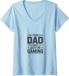 Women's This Dad Finds Joy in Gaming Video Game Father V-Neck T-Shirt