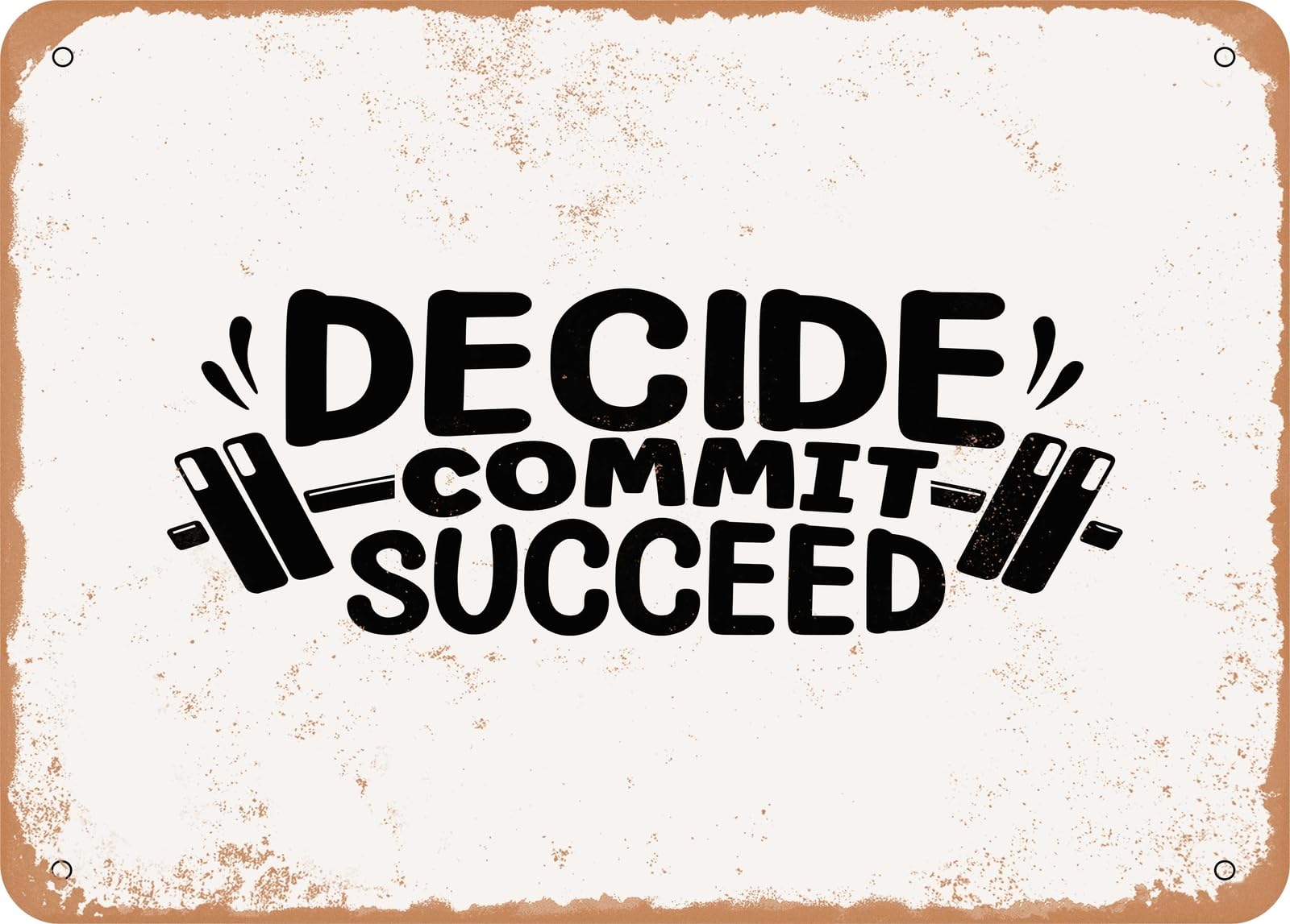 Miaomansenstore Metal Sign - Decide Commit Succeed - 2 - Vintage Look Sign Home Decor