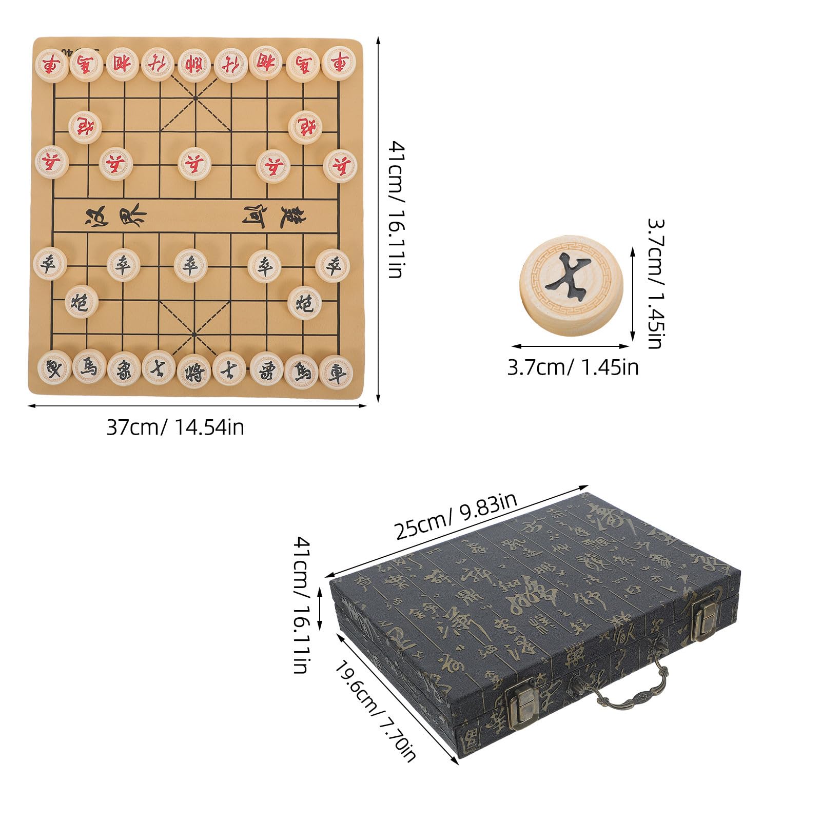 Alasum Juego de Mesa Ajedrez Artesanal de Madera de Abedul con Tablero PU y Piezas de Aleación de Zinc, Almacenamiento Conveniente y Transporte Fácil para Estudio y Oficina