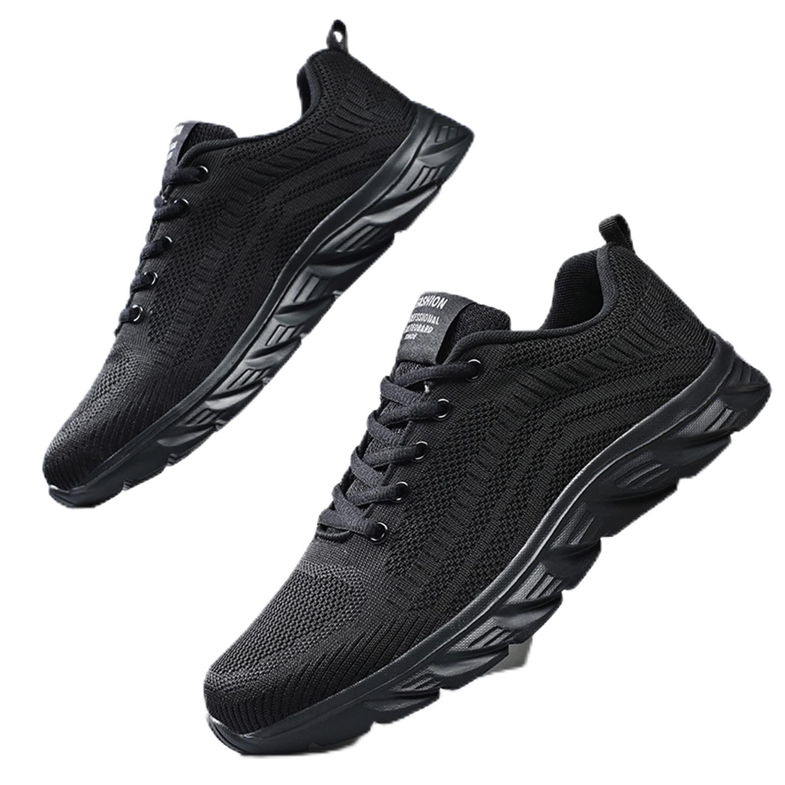 Mens Running Shoes Tennis Shoes Air Cushion Walking Gym Sneakers Lightweight Breathable Lace Up Mesh Walking Shoes Non