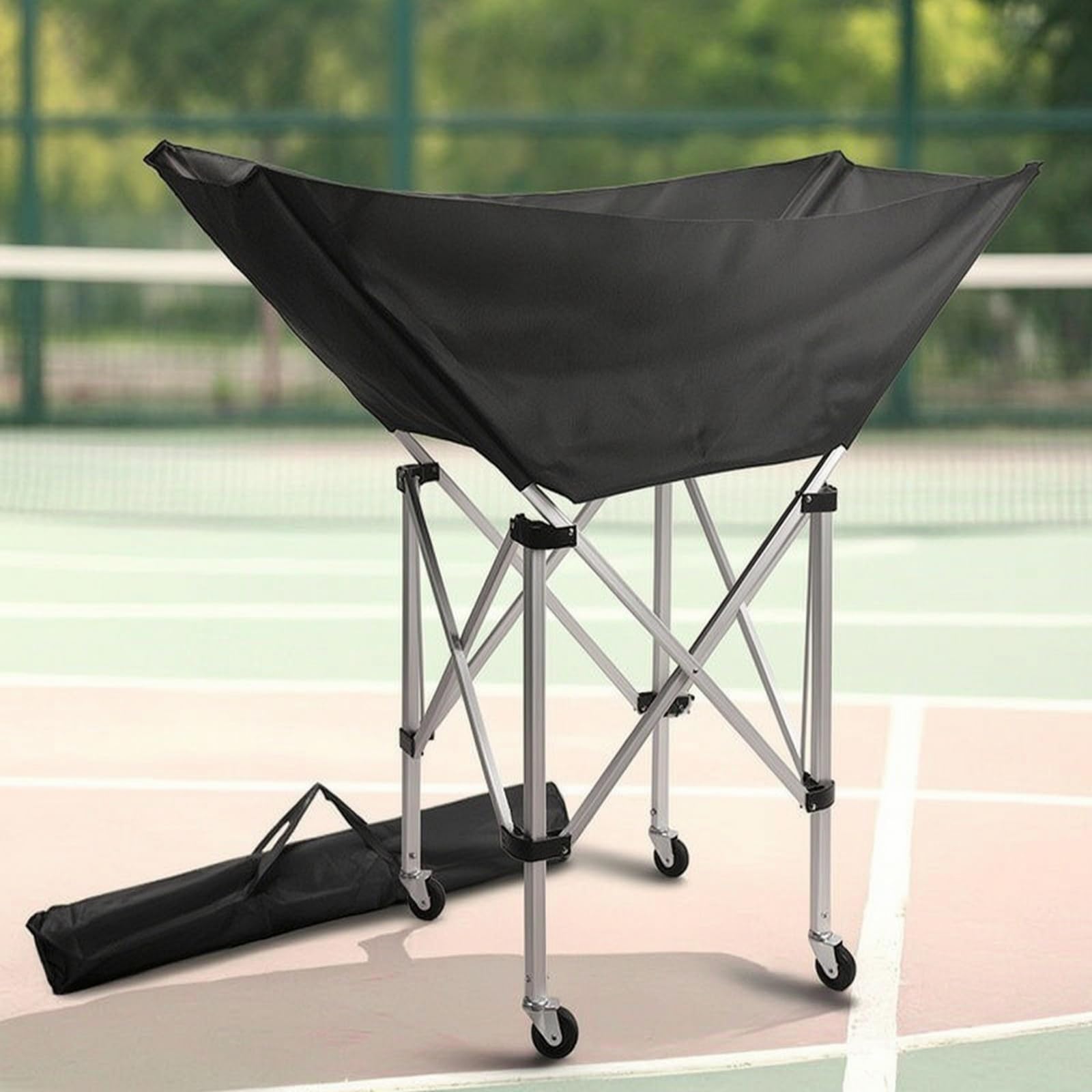 Gralara Faltbar Ballwagen faltbar Ballwagen mit Rollen zusammenklappbar Beweglich Ballkorb für, Sportveine, Sporthalle, Sportplatz, Gymnastikraum