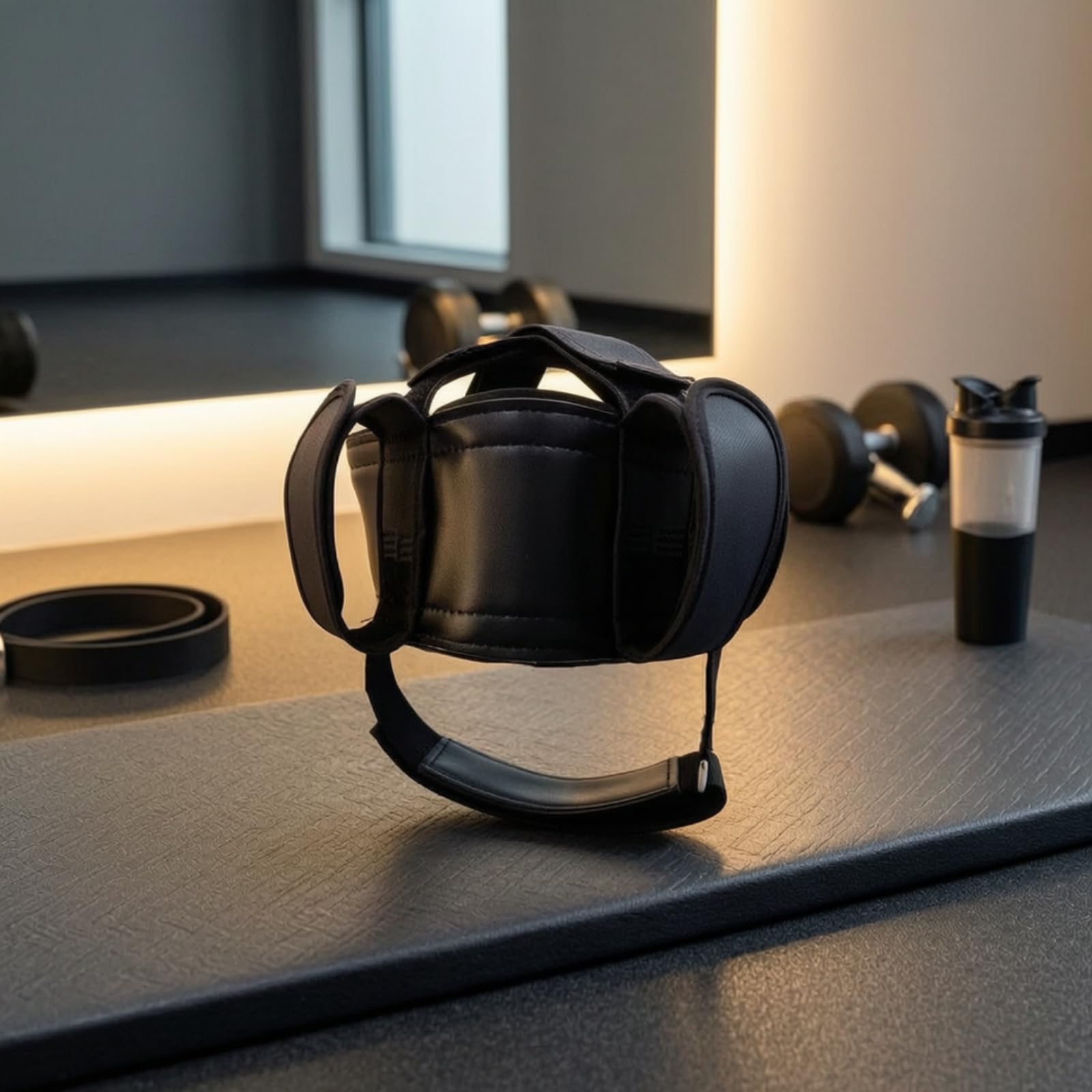 Casco per Allenamento Cervicale con Imbracatura Regolabile Testa E Sottogola Struttura Rinta Cuciture Visibili Esercizi di Resistenza Collo
