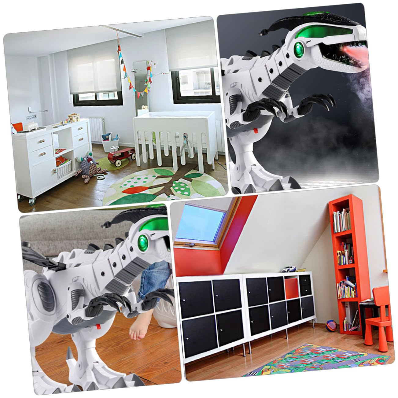 Dinosaurio Mecánico Eléctrico de Mesa Grande con Vapor y Sonidos Realistas