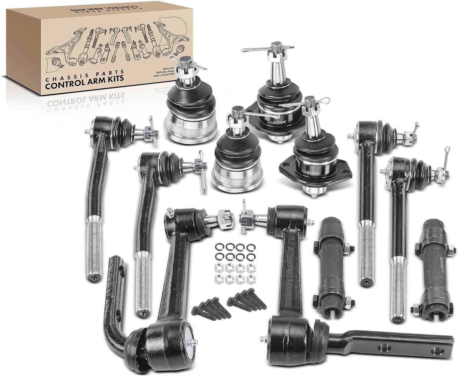 Replacement Parts for 12x Idler Arm Ball Joint&Tie Rod End for Chevrolet Astro GMC Safari 1990-2005 Mod-AP88P-46303