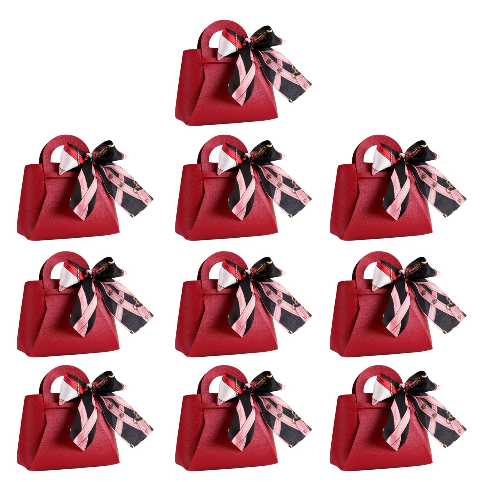 sodeber 10 Pack Practical Leather Carry Case Small Packaging Handbag Small Packaging Box Functional Candy Bag for Candy Jewelry Practical Leather Box