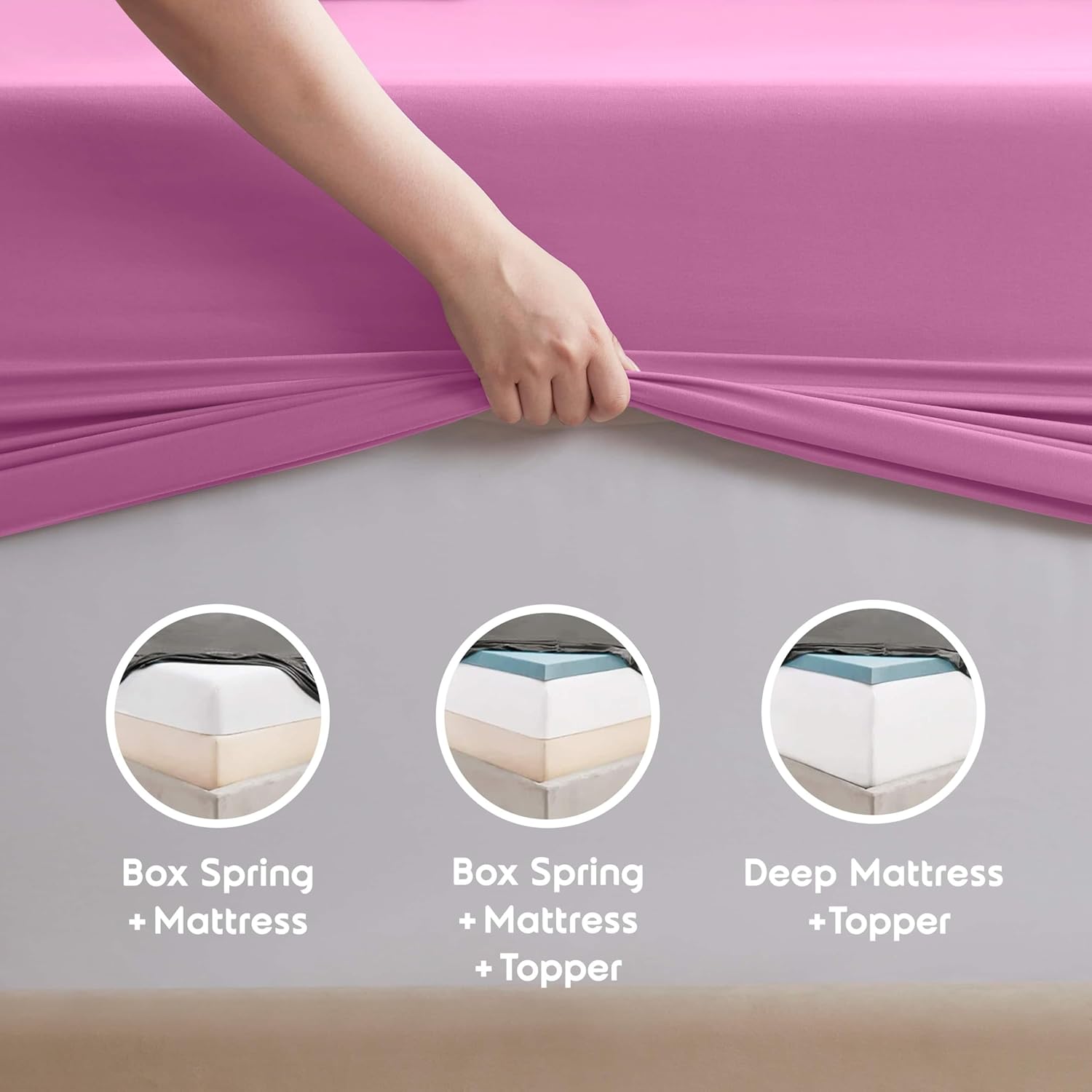 Nestl Twin Sheets Set - 3 Piece Twin Bed Sheets, Deep Pocket, Hotel Luxury, Extra Soft, Breathable and Cooling, Light Pink Sheets for Twin Size Mattresses Twin 32 - Light Pink