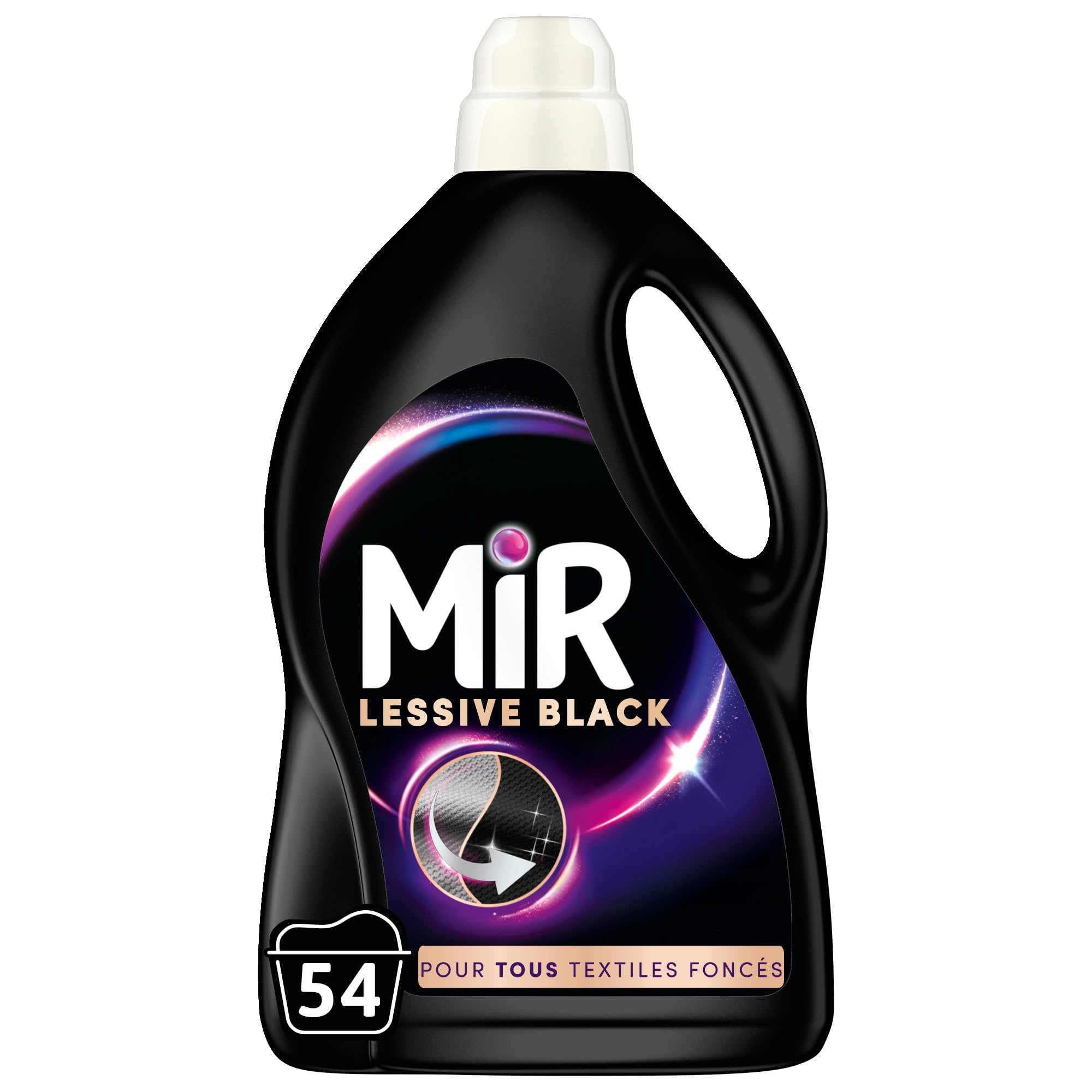 Mir - Lessive Liquide Black - Pour tous les Textiles Foncés - Nettoye avec Soin et Fraîcheur - Formule Unique 3en1 - 54 