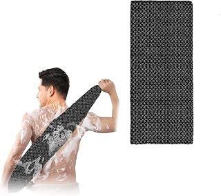 Serviette de Douche Exfoliante, Nettoyage Profond, Double Face Réutilisable, Chiffon Exfoliant Corps (Noir)