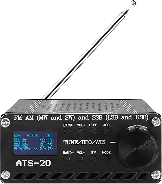AllAboutFun SI4732 Radio Receiver FM AM MW & SW SSB All Band Radio Receiver,2.4 Inch LCD Screen Portable Handheld Radio Receiver Built-in Battery+Antenna + Speaker + Case