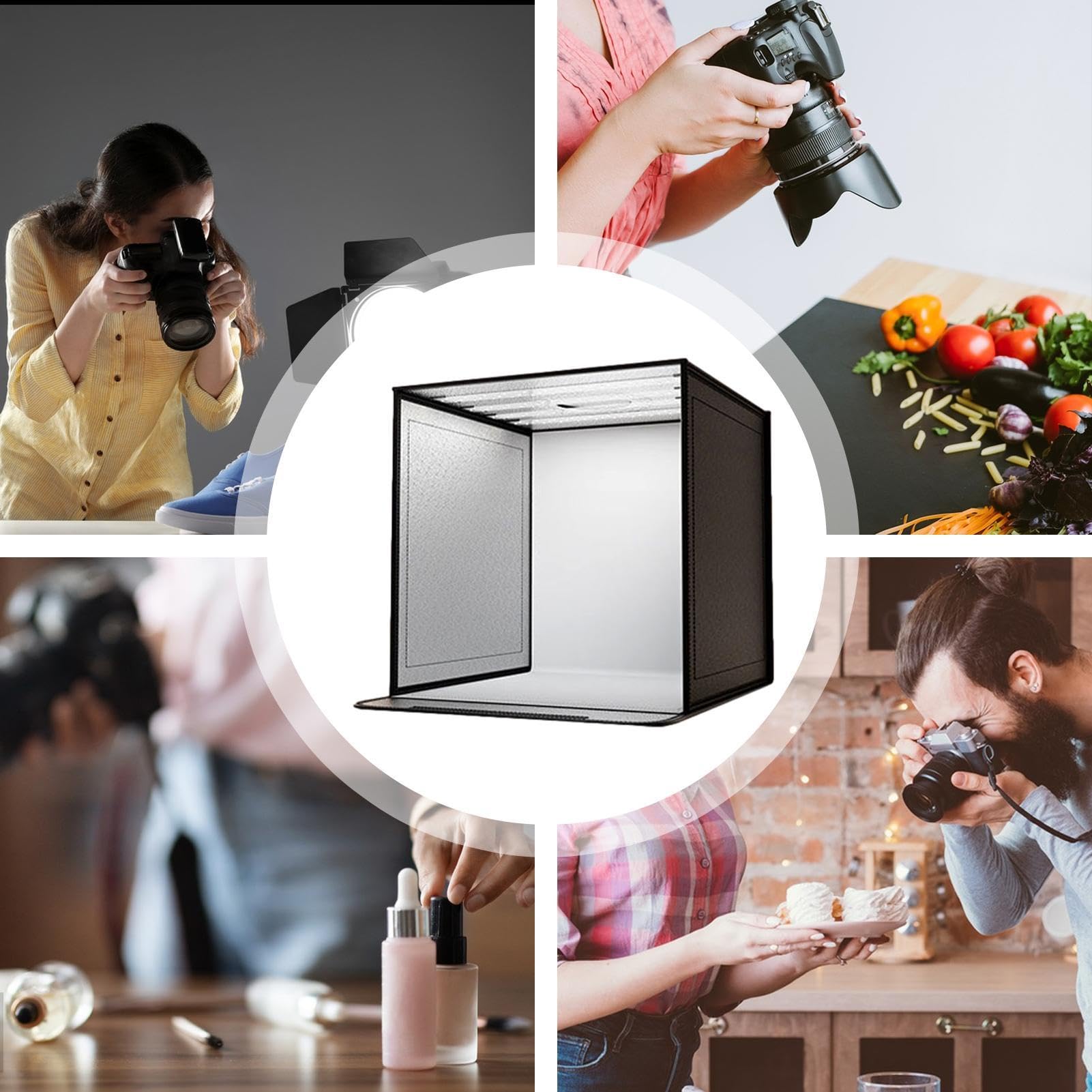 Light Box Pieghevole Per Fotografia - Studio Fotografico Portatile, Luminosa A LED Regolabile Immagini Del Prodotto | Box Fotografico Per Gioielli, Trucco, Modelli, Animali Domestici