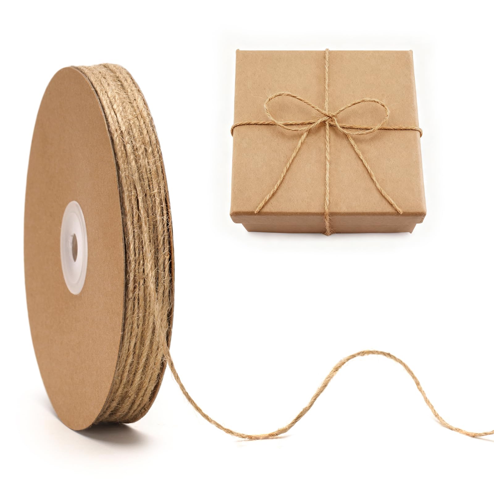 jijAcraft 2mm Dünn Juteschnur Natürliche: 100m Bastelschnur für DIY, Jute Gartenschnur, 3-Fach Gedreht Dekokordel für Bastel, Geschenkverpackung, Pflanzen