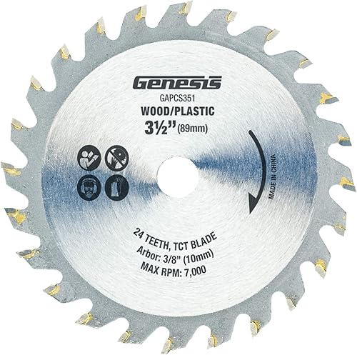 Miniatura 9 de Genesis GPCS535CK Kit de sierra circular compacta de inmersión con empuñadura de control de 5.8 amperios y 3 12 pulgadas con láser, base de inglete,