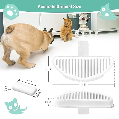 Miniatura 7 de Paquete de 6 filtros de repuesto y 12 esponjas de filtro para fuente automática inalámbrica de mascotas de 67 oz2 L, filtro de fuente de agua