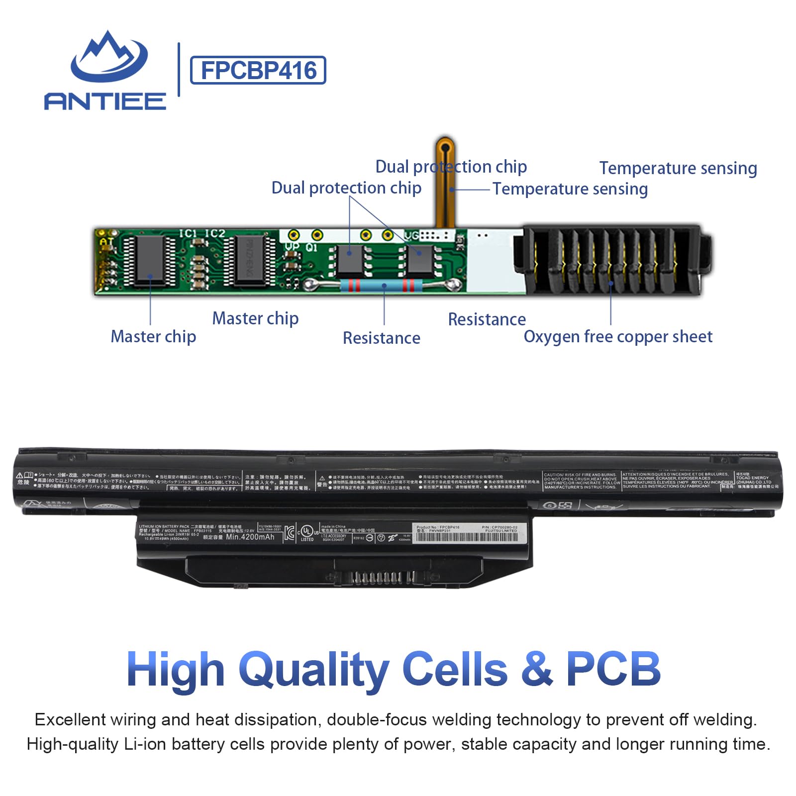 49Wh FPCBP416 FPB0300S Battery for Fu-jitsu LifeBook E544 E546 E547 E554 E556 E557 E733 E734 E736 E743 E744 E746 E753 E753 E753 E743 E744 E746 E753 E75354 E7 56 E78 A357 A359