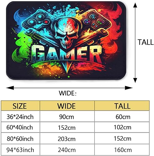 Miniatura 2 de Alfombra de videojuegos para sala de juegos, alfombra de videojuegos para habitación de niños, alfombra de videojuegos, 36 x 24 pulgadas