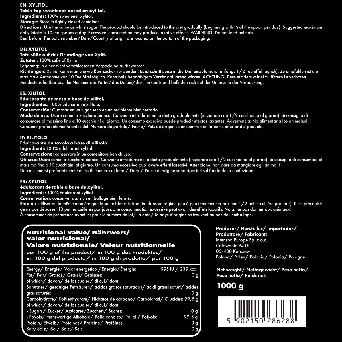 Nature Diet Ksylitol Naturalny Cukier | 1000 g | Zdrowa Alternatywa dla Cukru, Niski Indeks Glikemiczny | Do Wypieków, Deserów i Napojów