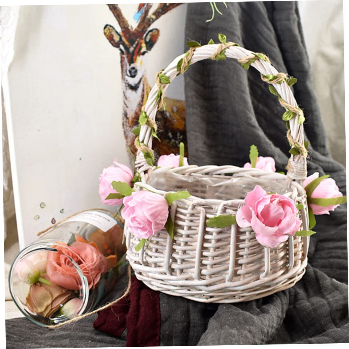 Zerodeko 3stücke Hochzeitsblumenkorb Aus Rattan Zarter Handgefertigter Blumenmädchenkorb Für Hochzeiten Kreative Streukörbchen Für Blumen Und Konfetti Elegantes Hochzeitszubehör b