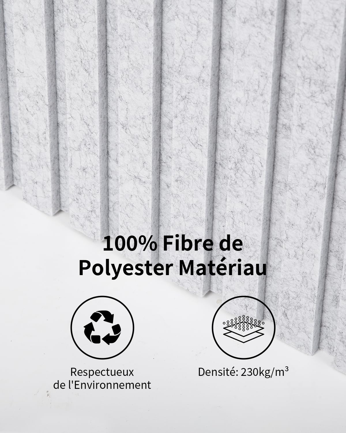 Grands Panneaux Acoustiques Autocollants 116x58x1,8cm, 6 Pièces Panneaux Muraux Isolants, 4,04㎡ Revêtement Mural Acoustique & Décoration Murale pour Studio Bureau, Argenté