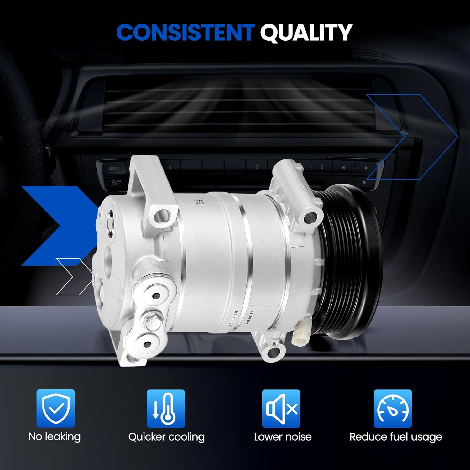 19188298 Air Conditioning A/C Compressor with Clutch Compatible with Chevrolet Astro 1996-2005 4.3L V6, Compatible with GMC Safari 1996-2005 4.3L V6