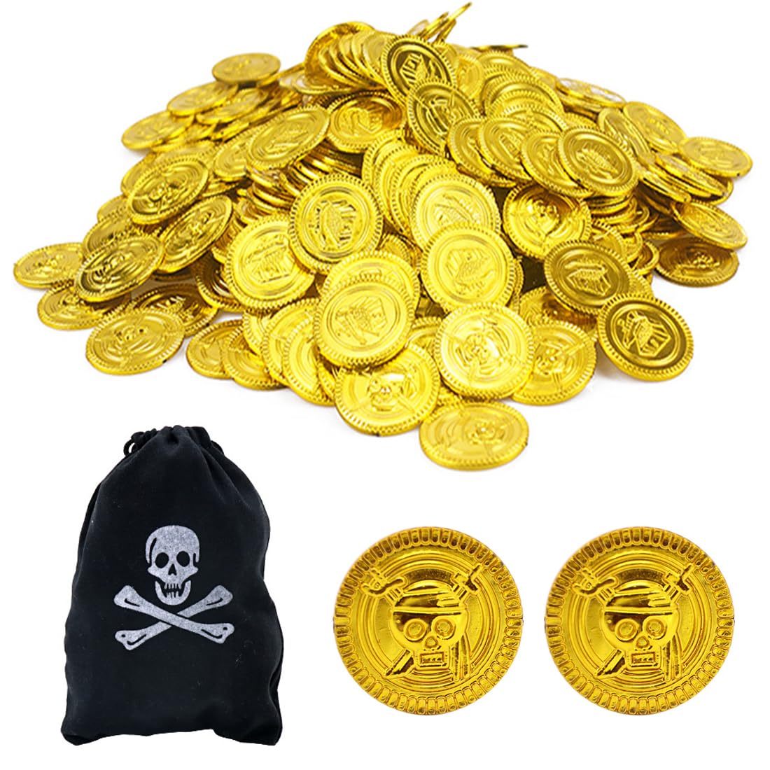 Pierres Colorées Collection Coffre Au Trésor Pirate 320 Pièces - Pièces D'Or Et Pierres Précieuses | Jeu Aventure Enfants Anniversaire Pieces En Chocolat