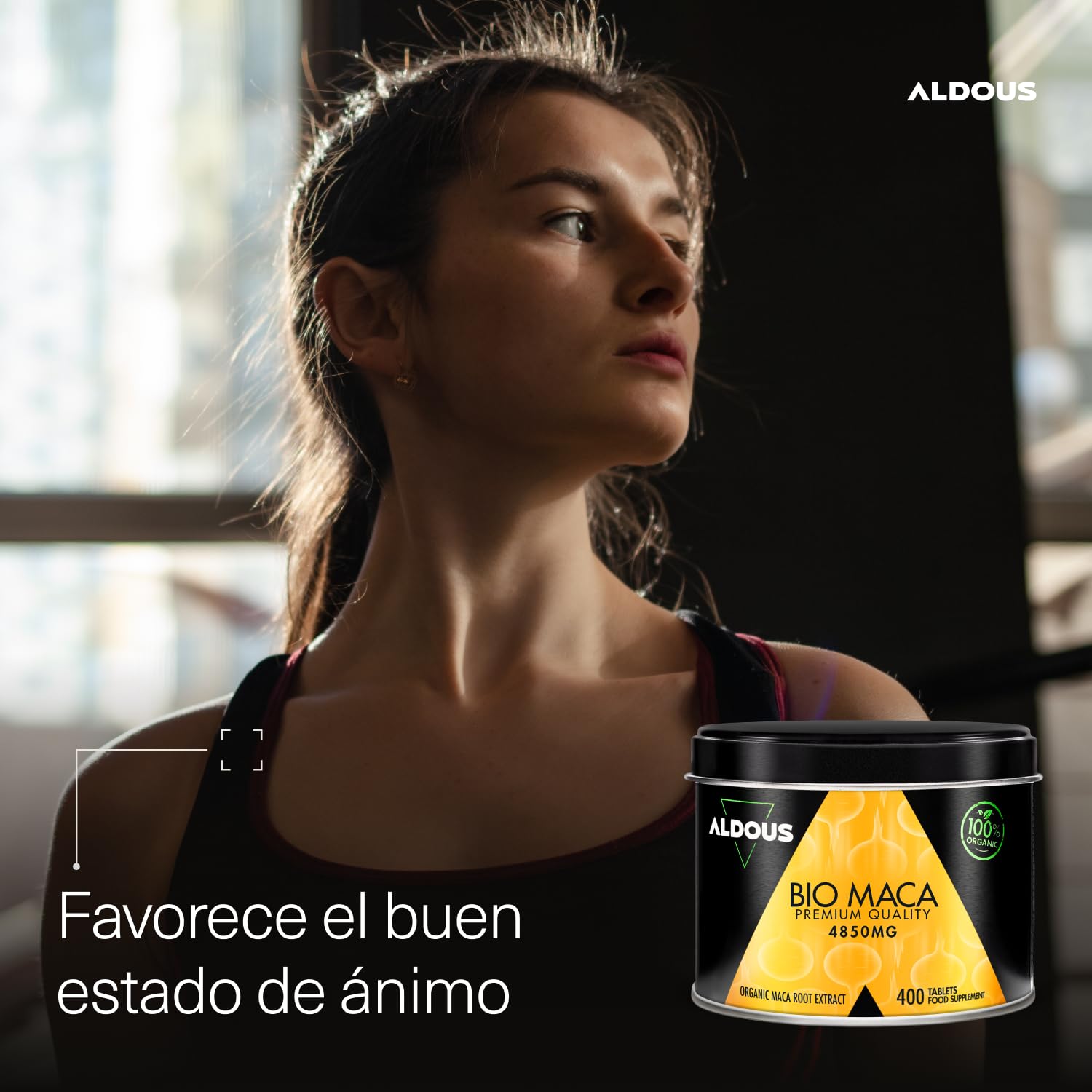 Extracto de BIO Maca Peruana Pura - Máxima Dosis 4850mg - 400 Comprimidos - Altamente Concentrada - Maca pura para 100 días - Aumenta Energía Vitalidad - Certificación Bio - ALDOUS