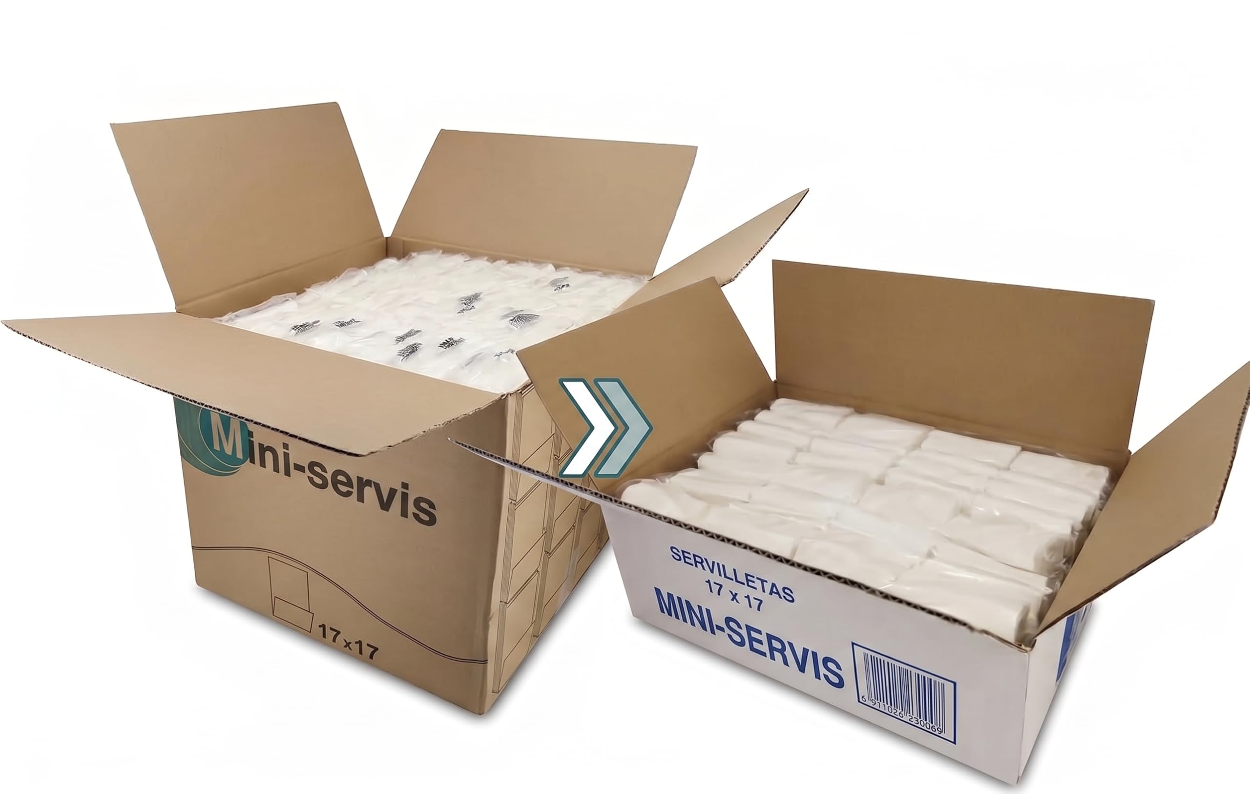 Servilletas Miniservis | Servilletas Resistente y Absorbente Color Blanco | Perfectas para Hostelería y Uso Profesional (14000)