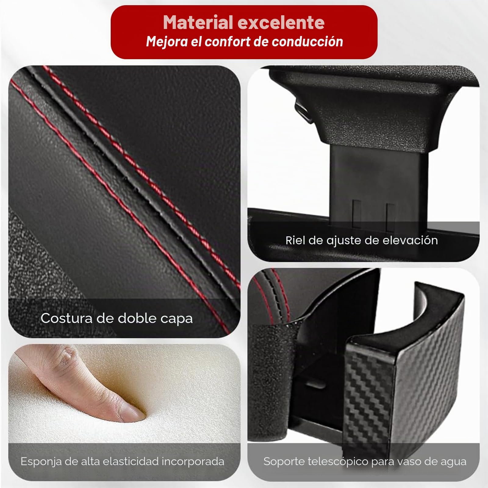 Caja de Almacenamiento para Reposabrazos de Coche con Portavasos