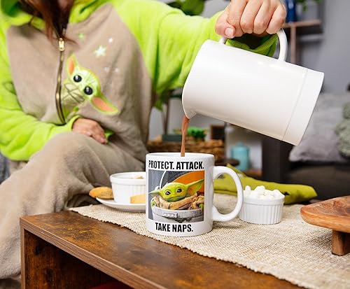 Miniatura 69 de Silver Buffalo Star Wars The Mandalorian Repeat Poses - Taza de café de cerámica estilo campista, 20 onzas Repetir Poses