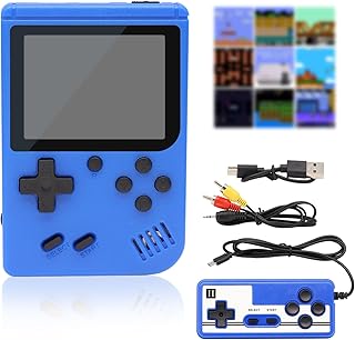 Retro Handheld Game Console, 3.0-Inch Portable Video Game Console for Kids with 800 Classical FC Games，1020mAh Rechargeable Battery，Supports Two Players and Connects to TV (Blue)