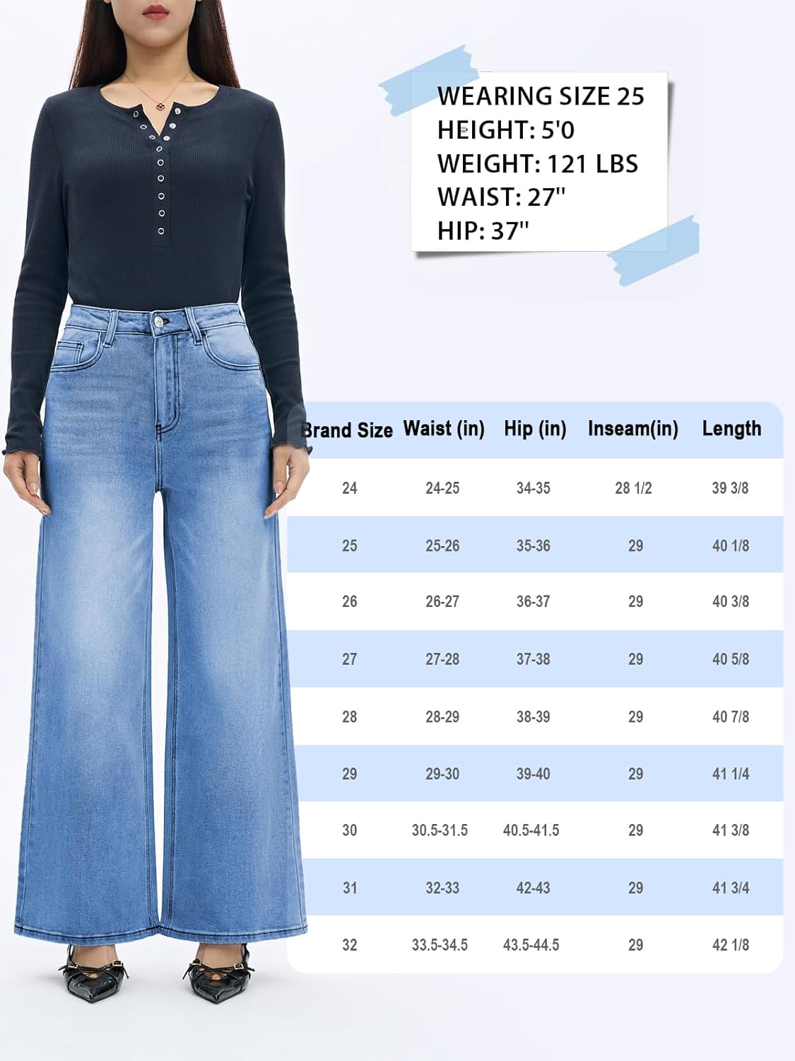 ONESO Wide Leg Jeans for Women High Waisted Stretchy Baggy Jeans BBL Loose Fit Tummy Control Denim Pants Raw Hem Casual